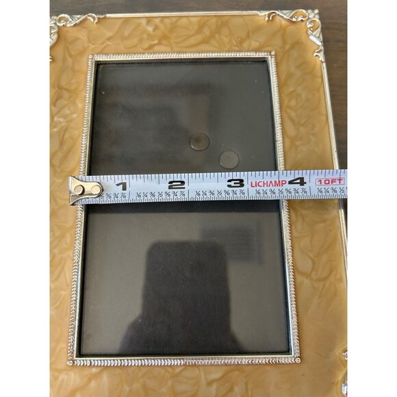 Green Tree Gallery Yellow Enameled and Silver Tone Metal Frame Art Deco - Picture 7 of 7